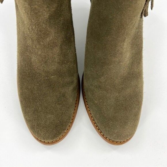 Jack Rogers Greer Boho Suede Ankle Booties Olive Size 8 - Picture 7 of 16